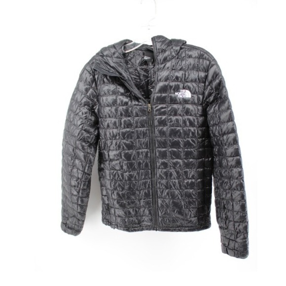 The North Face ThermoBall Hooded Jacket Mens S Black Puffer Lightweight Packable